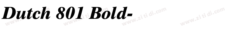 Dutch 801 Bold字体转换